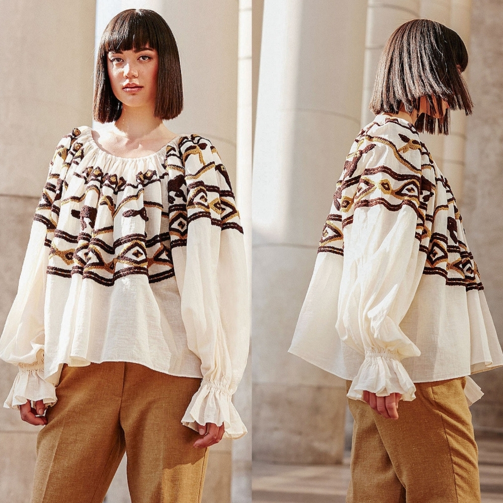 NWOT-Mes Demoiselles Pastoral Horse  Blouse Hyppolite Size M